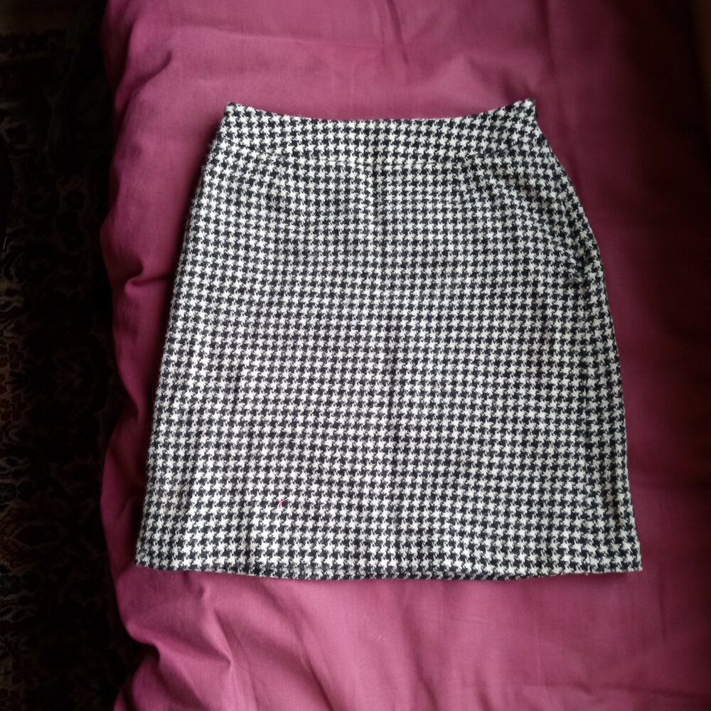 Vintage Hugo Buscati High Waisted Houndstooth Pencil Skirt